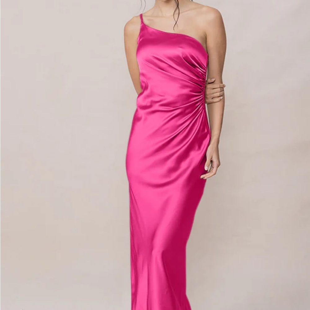 Revelry Jade Malibu Pink One Shoulder Dress